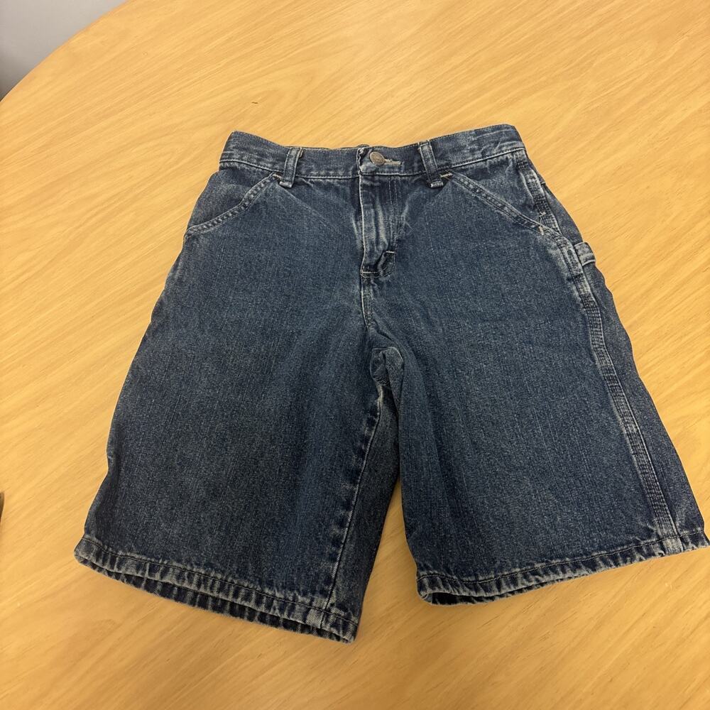 Boys Blue Jean Shorts Size 10 With Adjustable Waist (D7)
